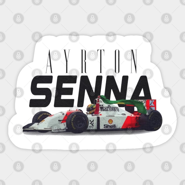 Ayrton Senna Racing Car Sticker by lavonneroberson